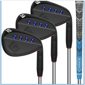 GOWOLF Black and Blue Golf Wedge with Rubber Grip
